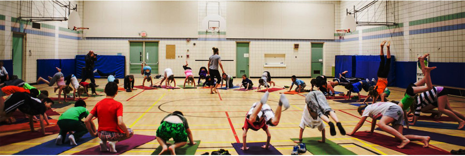 Youth doing Vinyasa